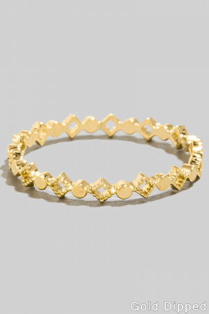 Gold Dipped Cz Station Band Ring