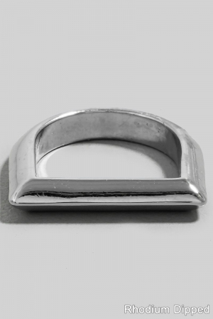 Gold Dipped Metallic D Ring Band Ring