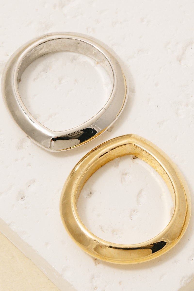 Gold Dipped Tear Shaped Band Ring
