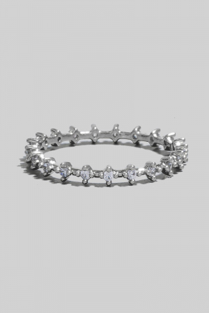 Gold Dipped Mini Cz Station Band Ring
