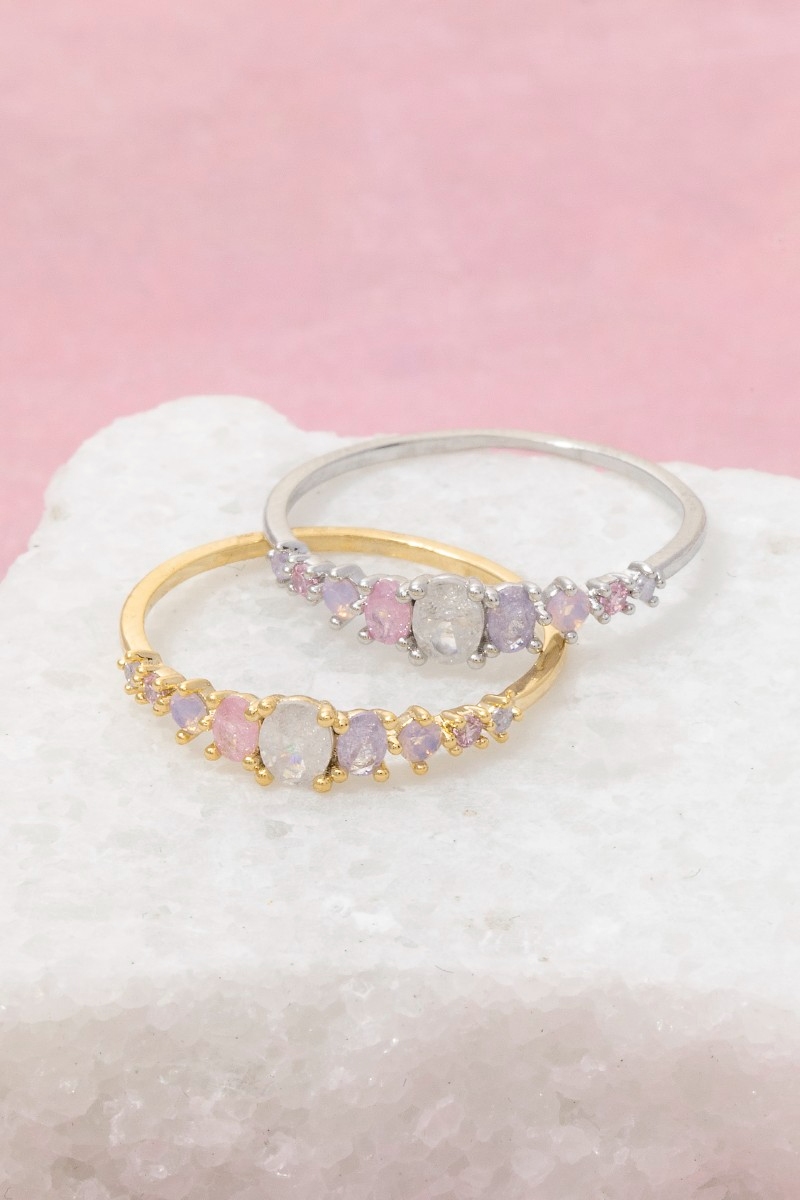 Gold Dipped Delicate Assorted Cz Ring