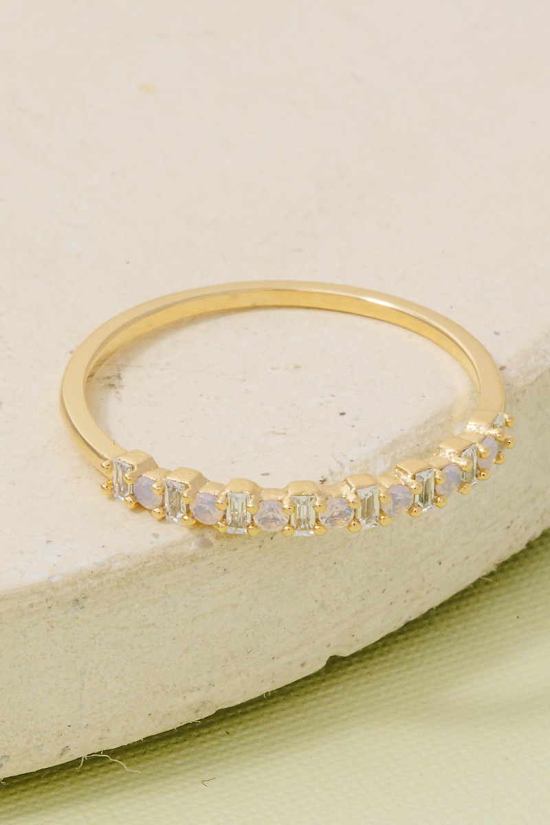 Gold Dipped Assorted Cz Delicate Ring