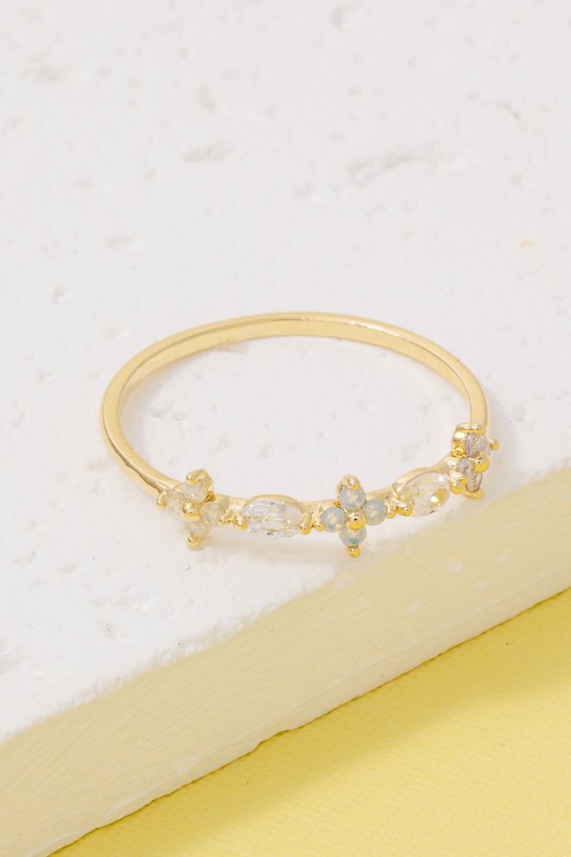 Multi Flower Rhinestone Ring