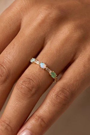Gold Dipped Assorted Delicate Cz Ring