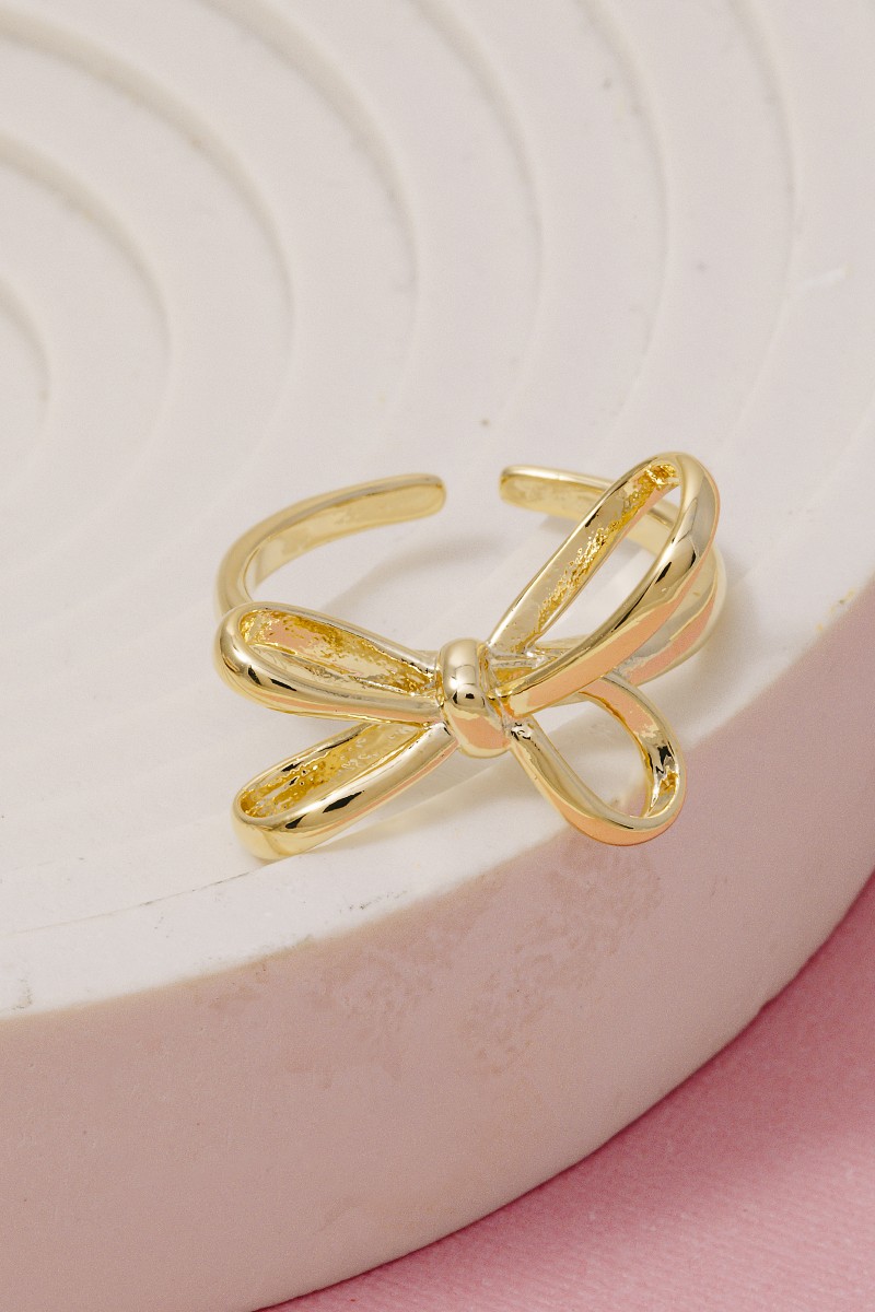 Ribbon Bow Shape Open Band Ring
