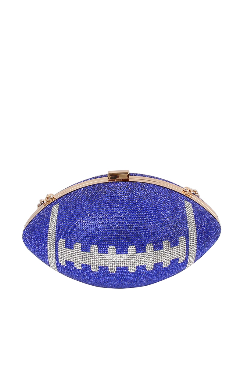 Rhinestone Encrusted Football Clutch Bag