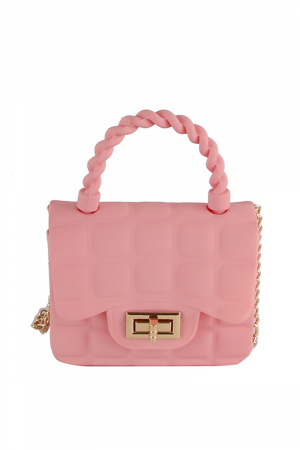 Braided Handle Quilted Jelly Hand Bag