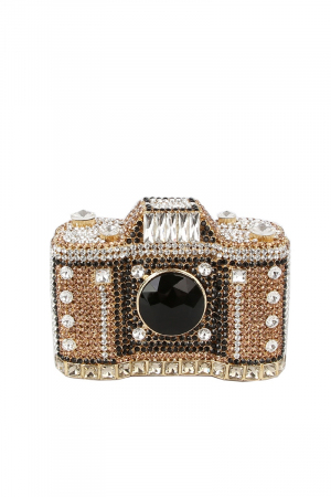 CAMERA RHINESTONE CLUTCH HANDBAG main image 0
