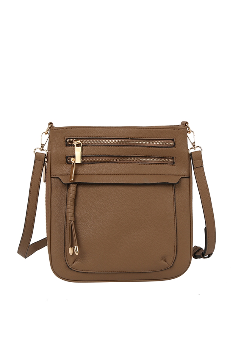Fashion Zip Pocket Crossbody Bag