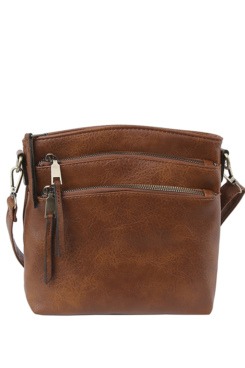 Multi Zip Pocket Crossbody Bag