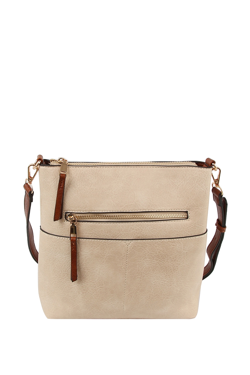 Fashion Zip Pocket Crossbody Bag