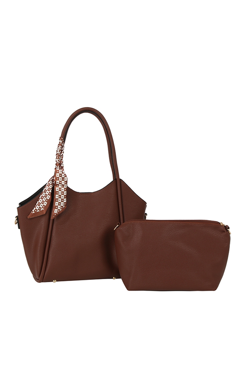 Faux Leather Hobo Shoulder Bag Set