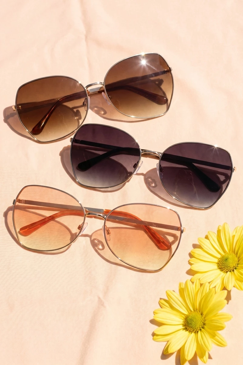 Double Bridge Hexagon Frame Sunglasses