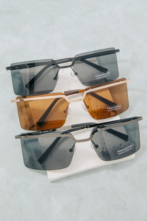 Frameless Rectangle Polycarbonate Lens Sunglasses Set