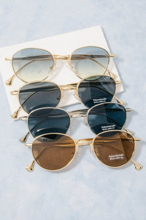Round Metal Double-Bridge Sunglasses