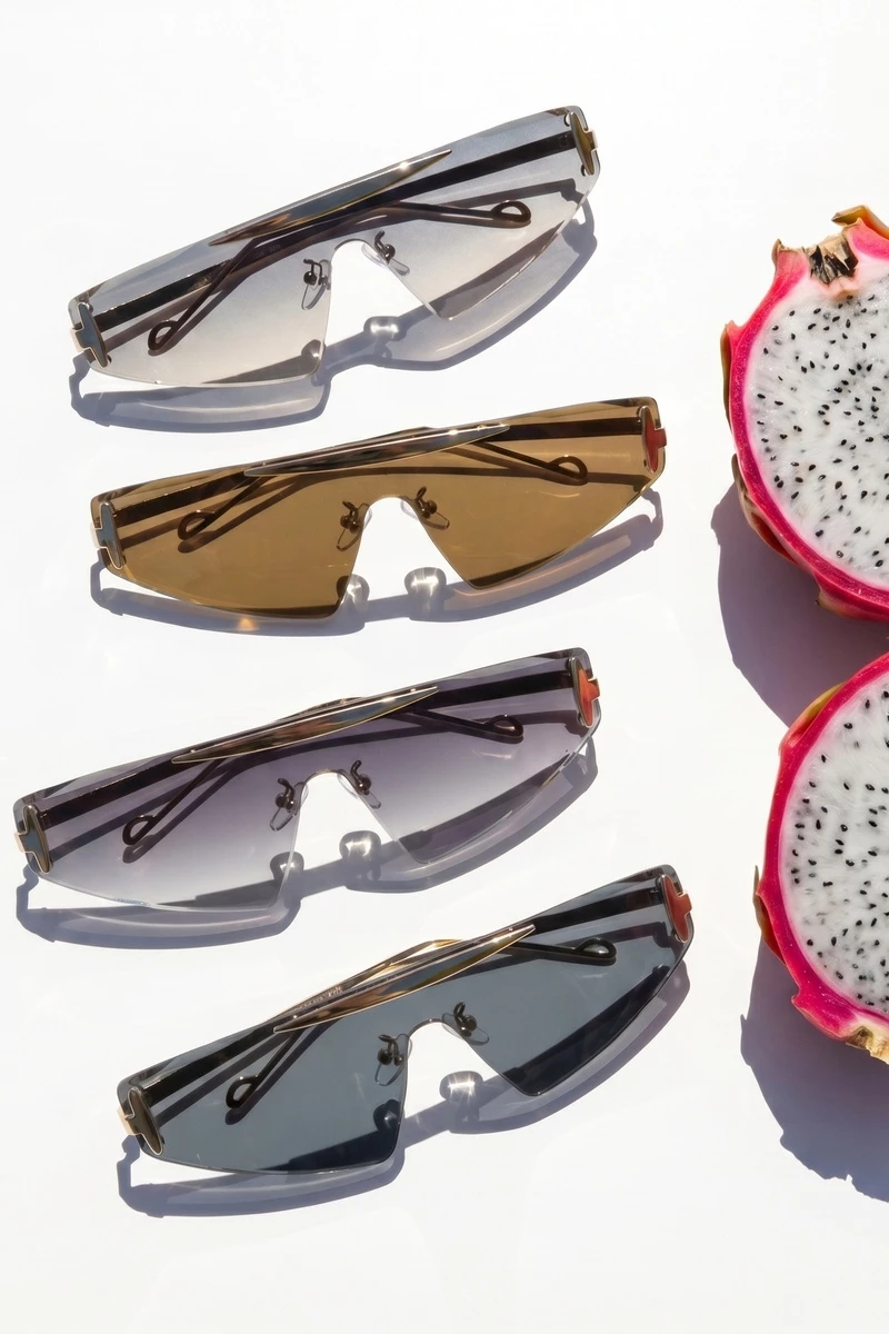 Rimless Angular Shield Sunglasses