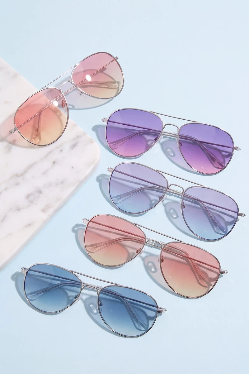 Classic Aviator Gradient Lens Sunglasses
