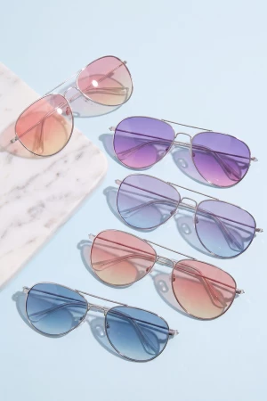 Classic Aviator Gradient Lens Sunglasses
