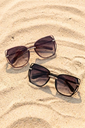 Oversized Square Cutout Cat Eye Sunglasses