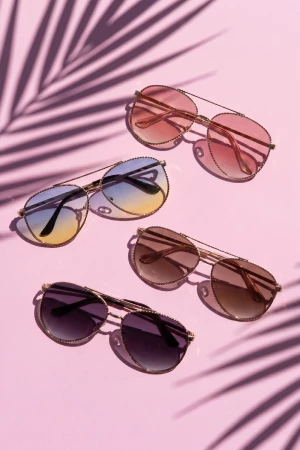 Beaded Rim Double Bridge Aviator Sunglasses