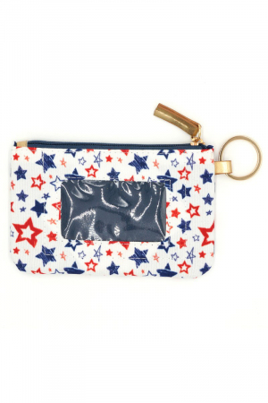 American Flag Star Id Wallet & Detachable Lanyard Bag
