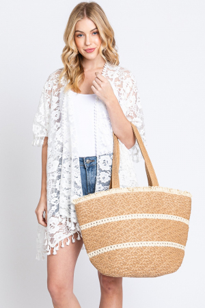 Fame Braided Semi Circle Tote Bag