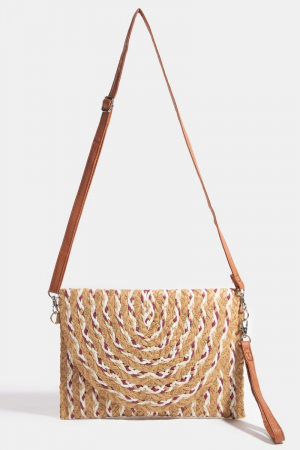 Multi Color Striped Envelope Crossbody Bag