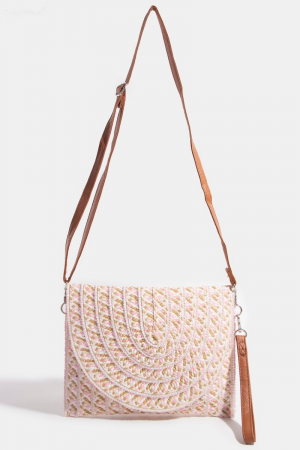 Straw Clutch Envelope Crossbody Bag