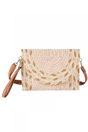 Floral Detail Pattern Envelope Crossbody Bag