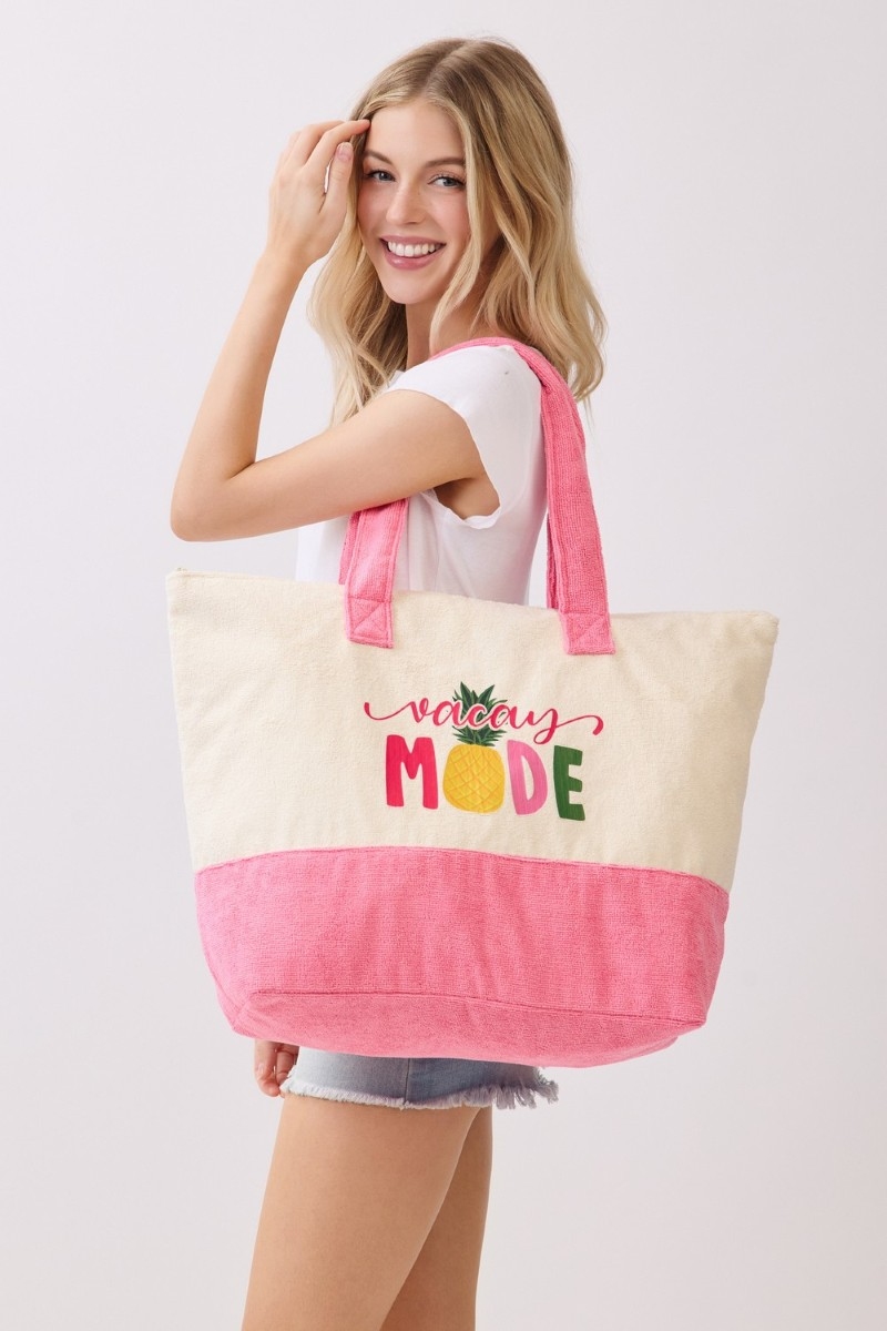 Vacay Mode Pineapple Terry Tote Bag