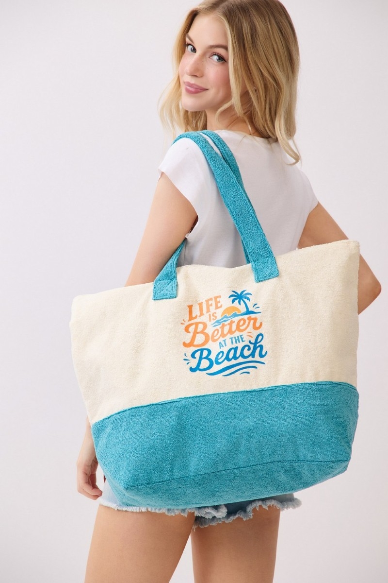Life Is Better At The Beach Terry Tote Bag