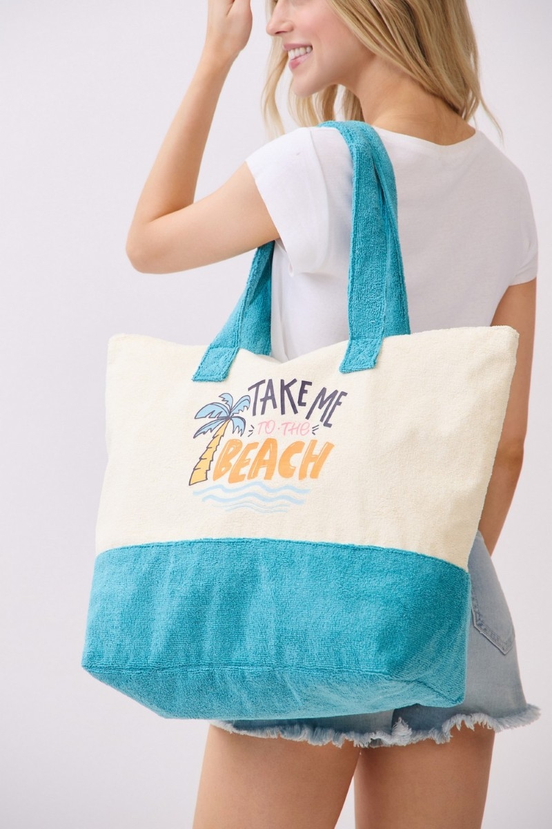 Take Me To The Beach Terry Tote Bag