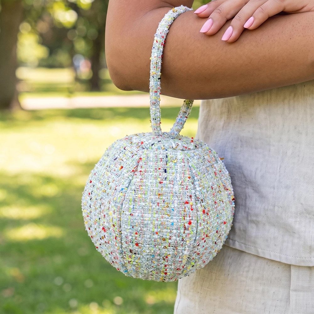 Confetti Tweed Ball Wristlet Bag