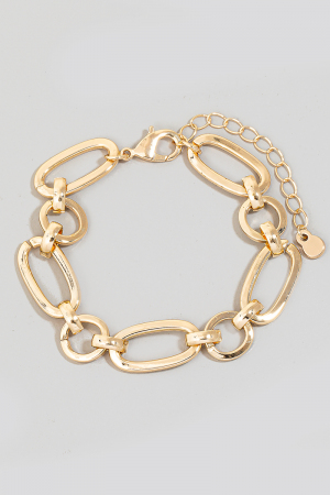 Hoop And Oval Chain Link Bracelet