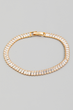 Baguette Rhinestone Tennis Bracelet