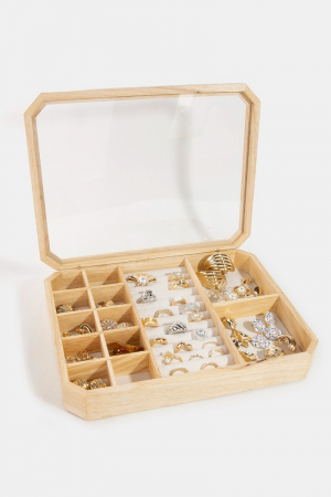 Wooden Jewelry Display Box Showcase