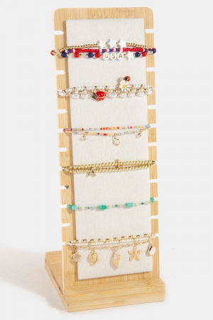 Long Wooden Jewelry Display Stand