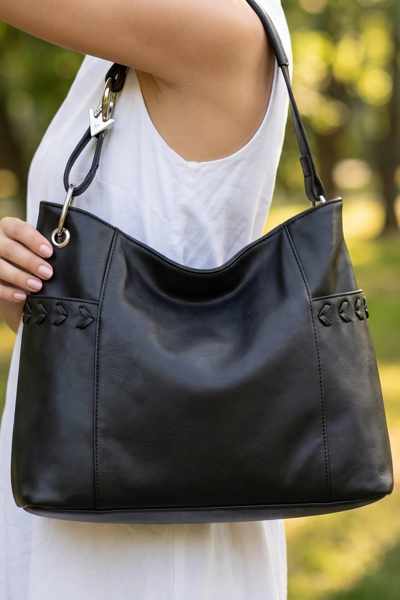 Whipstitch Hobo Bag With Guitar Strap