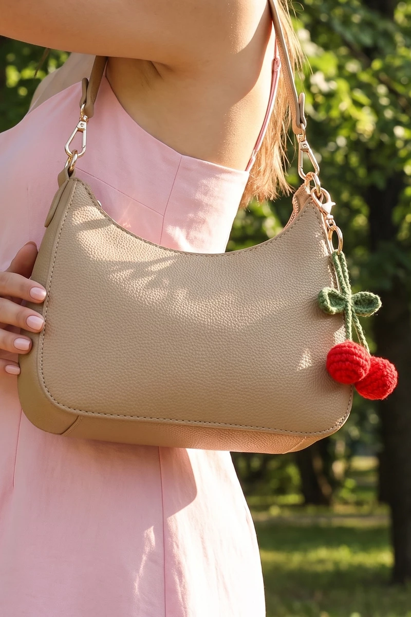 Cherry Charm Crescent Hobo Bag