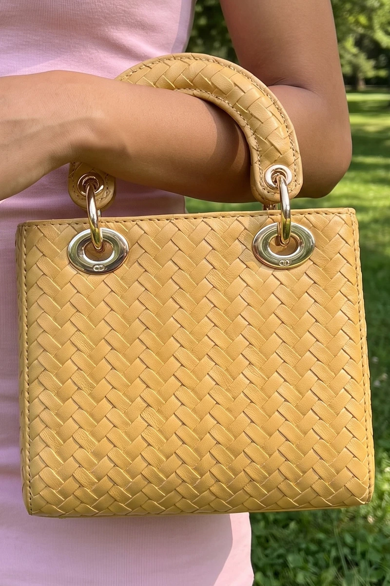Woven Ring Handle Mini Top Handle Bag