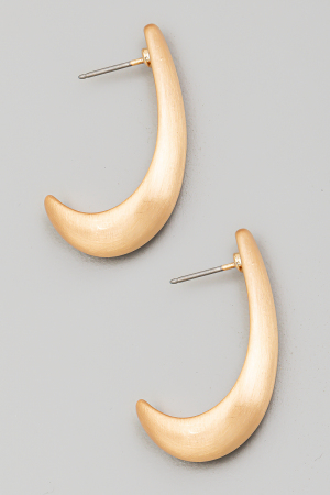 Brushed Metallic J Hoop Earrings