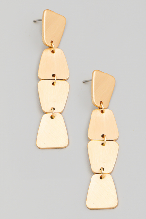 Brushed Metallic Shapes Dangle Earrings