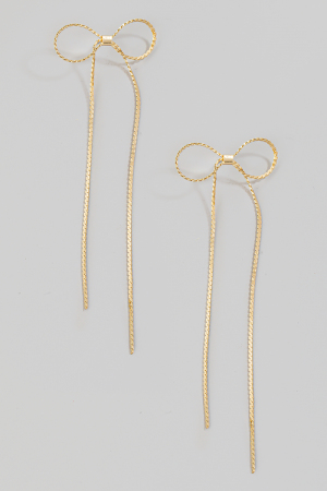 Dainty Metallic Ribbon Bow Stud Earrings