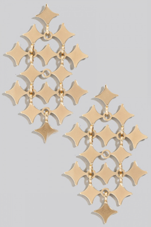 Large Metallic Cluster Sparkle Dangle Earrings