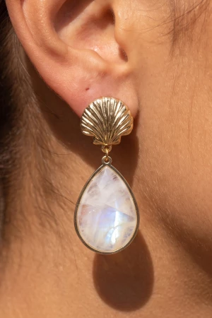 Shell Mother Of Pearl Teardrop Drop Earrings