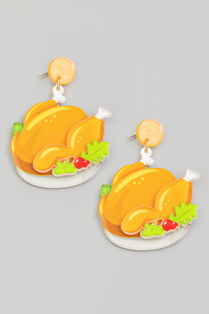 Turkey Dinner Thanksgiving Earrings