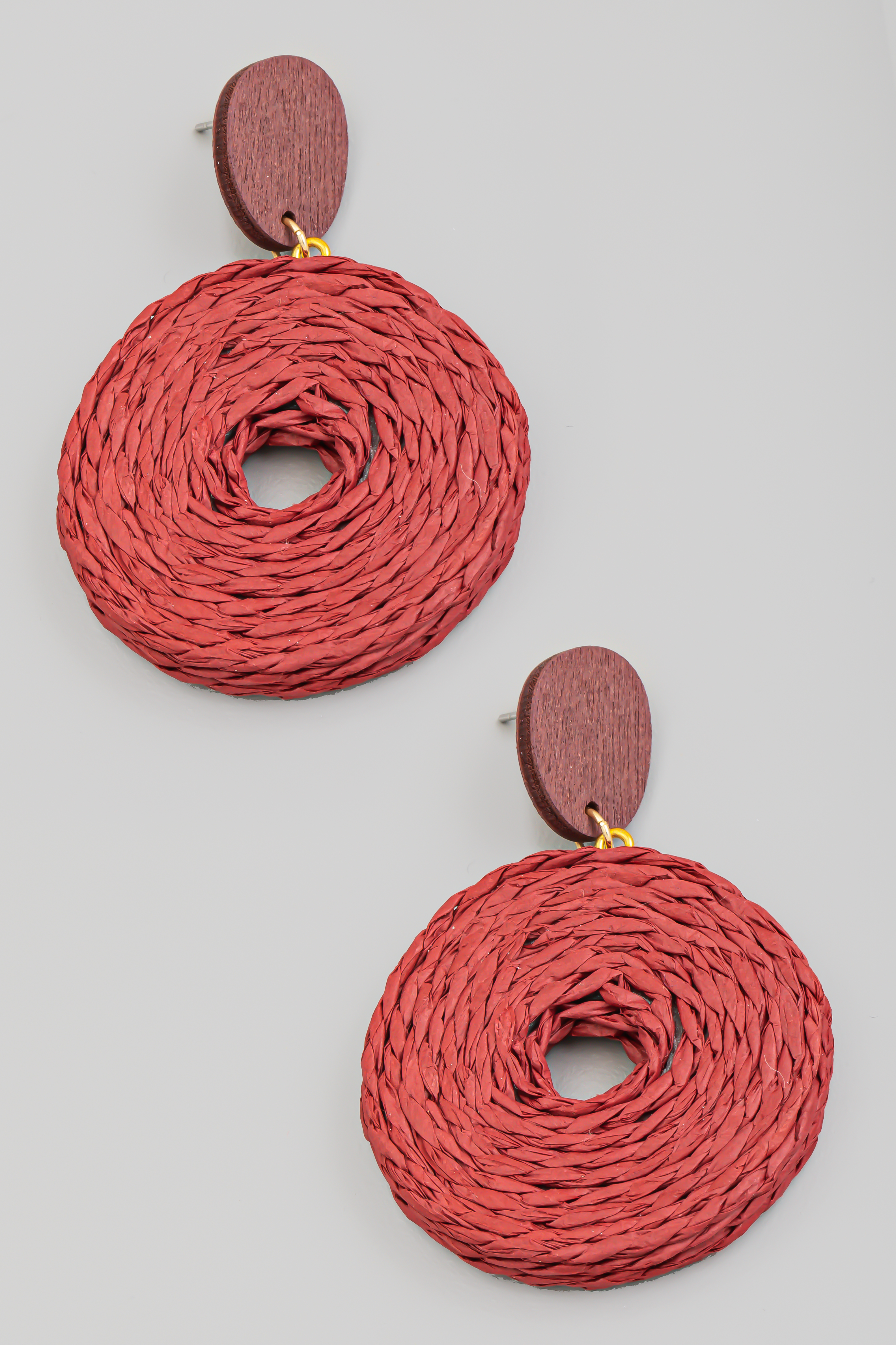 Paper Braided Hoop Dangle Earrings