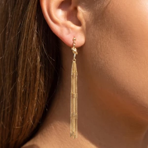 Love Knot Satellite Chain Tassel Earrings