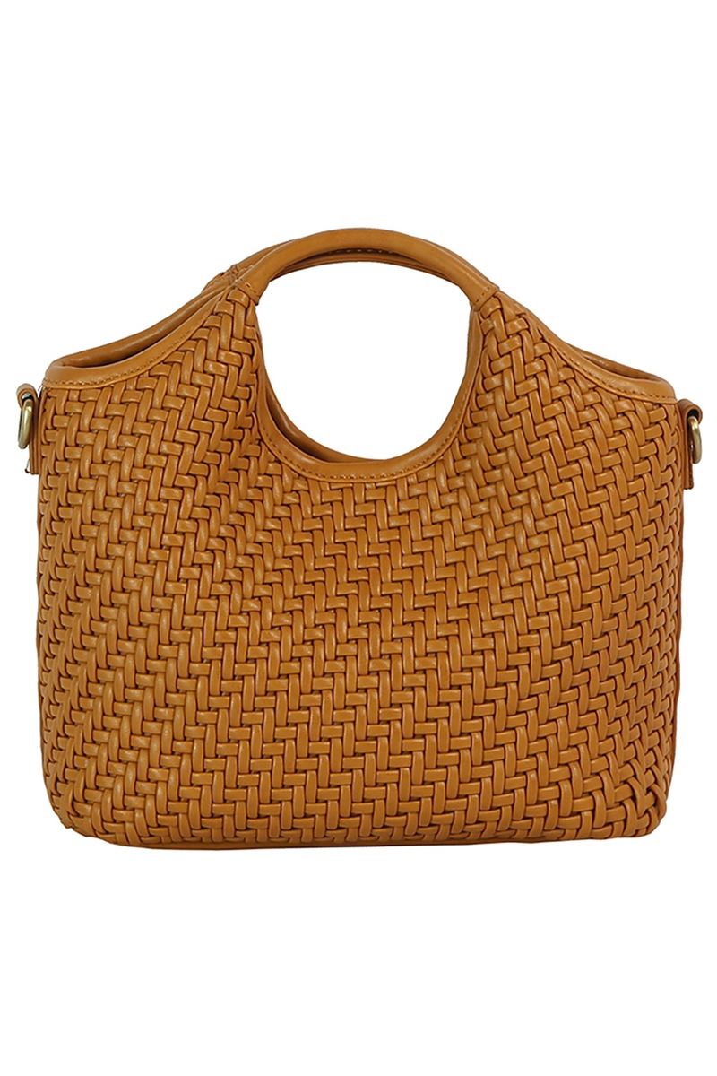 Intricate Tight Weave Top Handle Shoulder Bag