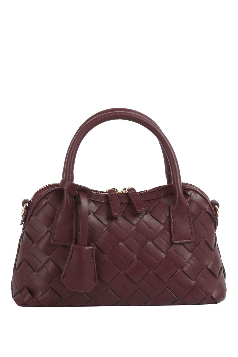 Fashion Leather Woven Satchel Bag
